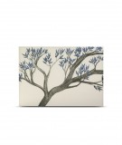 Tête de lit 160 cm Bleu Blanc Axelle Grosperrin Arbre bleu