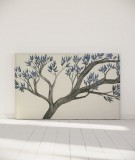 Tête de lit 180 cm Bleu Blanc Axelle Grosperrin Arbre bleu