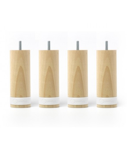 Lot de 4 pieds myquintus wood bois et silicone, hauteur 20 cm