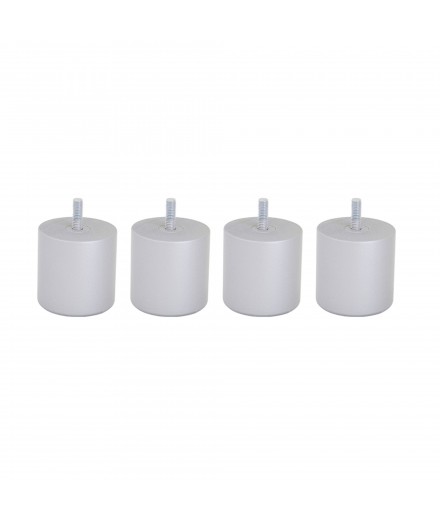 Lot de 4 pieds bois cylindrique, haut. 15, Made In France