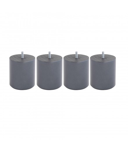 Lot de 4 pieds bois cylindrique, haut. 15, Made In France