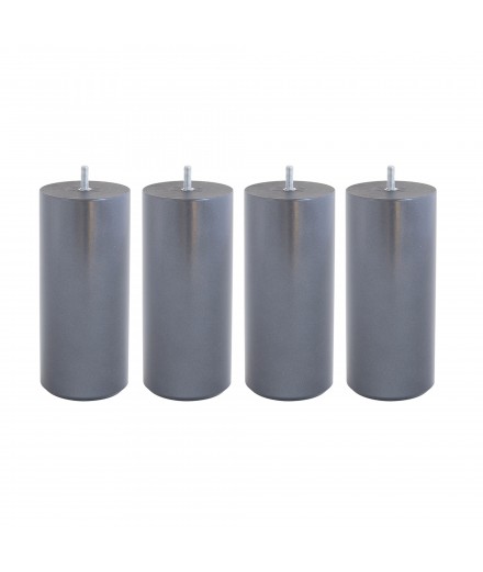 Lot de 4 pieds bois cylindrique, haut. 15, Made In France