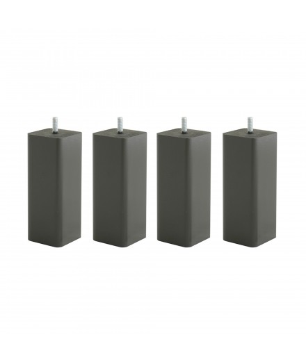 Lot de 4 pieds bois cylindrique, haut. 15, Made In France