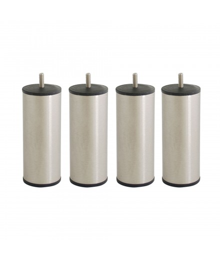 Lot de 4 pieds bois cylindrique, haut. 15, Made In France