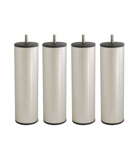 Lot de 4 pieds bois cylindrique, haut. 15, Made In France