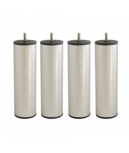 Lot de 4 pieds bois cylindrique, haut. 15, Made In France