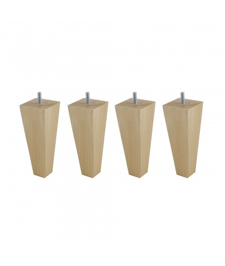 Lot de 4 pieds pyramide en Hêtre, haut. 15 cm, Made In France