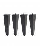 Lot de 4 pieds bois cylindrique, haut. 15, Made In France