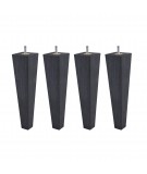 Lot de 4 pieds bois cylindrique, haut. 15, Made In France