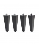 Lot de 4 pieds bois cylindrique, haut. 15, Made In France