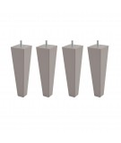 Lot de 4 pieds bois cylindrique, haut. 15, Made In France