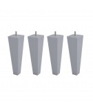 Lot de 4 pieds bois cylindrique, haut. 15, Made In France
