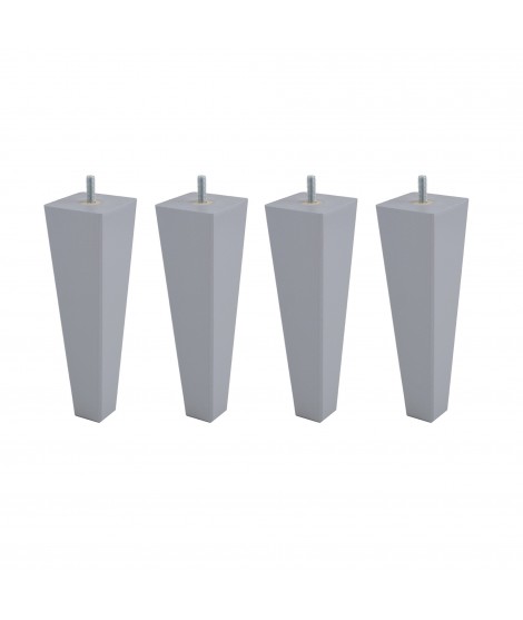 Lot de 4 pieds bois cylindrique, haut. 15, Made In France