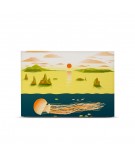 Tête de lit 160 cm Jaune Nikol Jellyfish and sunset