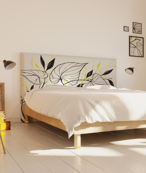 Tête de lit design motif vegetal