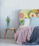 Tête de lit tissu - motif floraux 