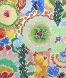 Tête de lit tissu - motif floraux 