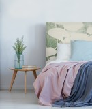 Tête de lit myQuintus modèle Haku par Marion Hamaide, couleur verte - showroom