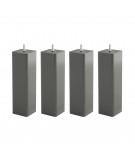 Lot de 4 pieds carrés en Hêtre, haut. 20 cm, Made In France