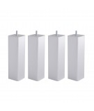 Lot de 4 pieds carrés en Hêtre, haut. 20 cm, Made In France