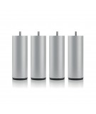 Lot de 4 pieds bois cylindrique, haut. 15, Made In France