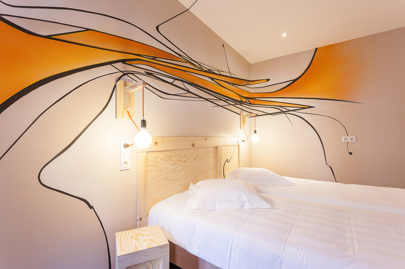 Chambre décorée par Eclisse à l'hôtel Graffalgar à Strasbourg