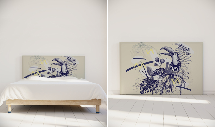 tete de lit mQuintus ambiance toucan & tropiques 