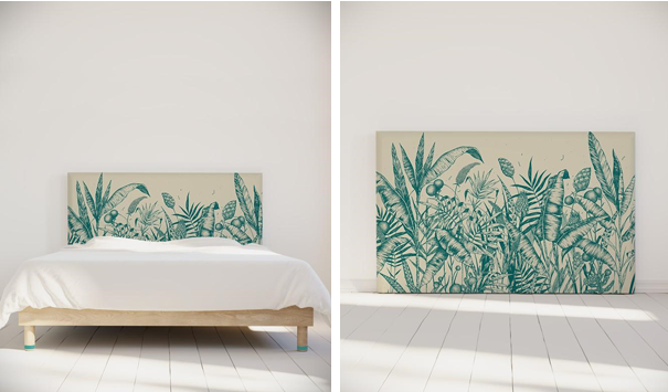 myquintus tête de lit motif jungle tropiques
