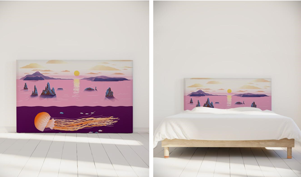 tete-de-lit-jellyfish-sunset-deco-coloree-chambre-enfant